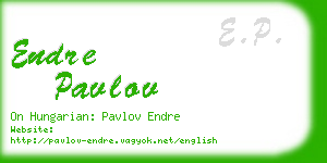 endre pavlov business card